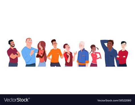Group People Mix Race Cartoon Different Age Vector Image