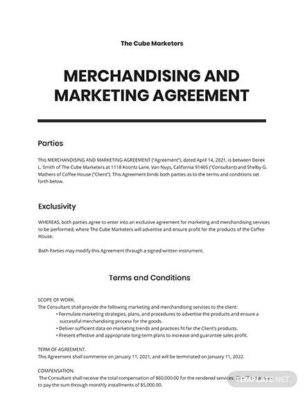 18 Free Marketing Agreement Templates Edit And Download