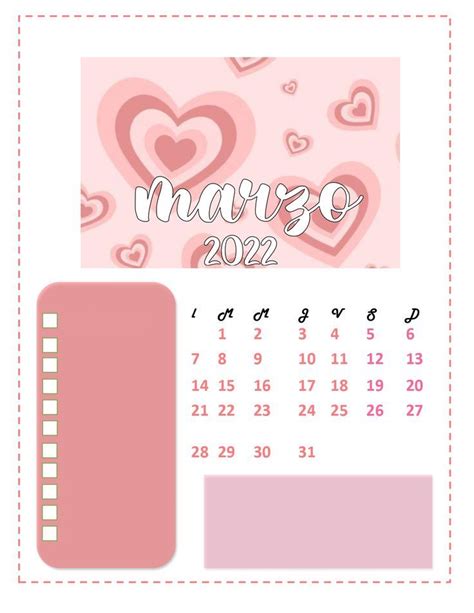 Calendar Marzo 2022 En 2023 Calendario De Amor Ideas De Calendario
