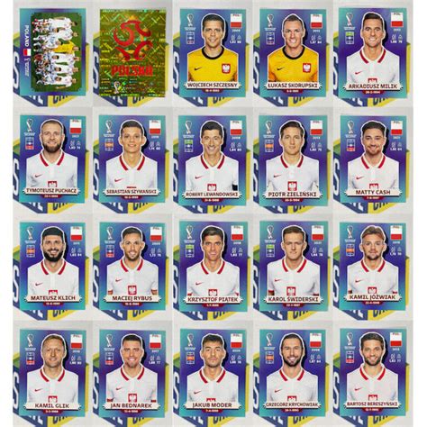 Poland Team Set 20 Stickers Panini World Cup 2022 Stickers Solve