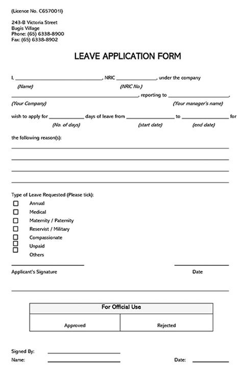 Leave Application Form Templates Fillable Printable Samples For Pdf