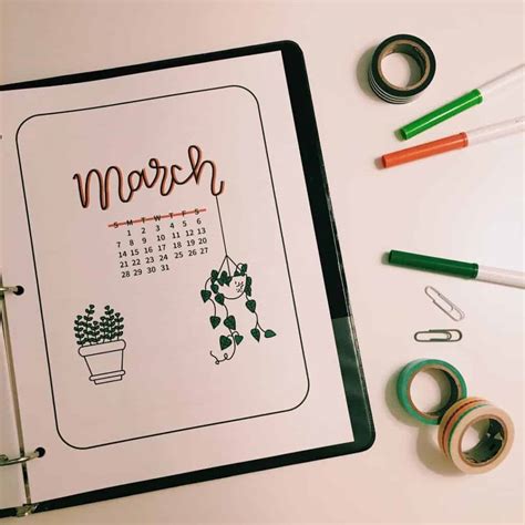 Amazing March Bullet Journal Cover Page Ideas Bullet Planner Ideas
