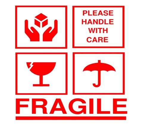 Blackdreams Fragile Handle With Care With Symbol Labelsticker 500