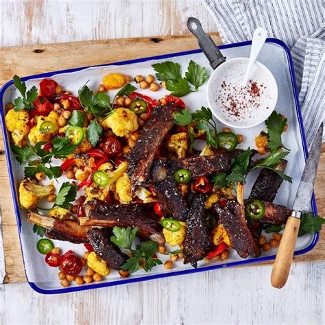 I made this delicious recipe up last night. Spiced Lamb Riblets with Cauliflower & Chickpea Salad ...