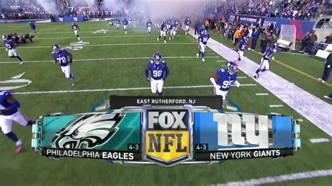 Sling tv, fubotv or youtube tv. NFL on FOX Intro 2016 - Eagles vs Giants - YouTube