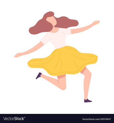 Flying Woman Floating In Air Fantasizing Vector Image