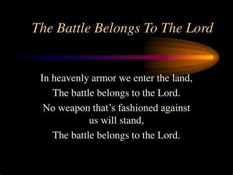 Ppt The Battle Belongs To The Lord Powerpoint Presentation Free