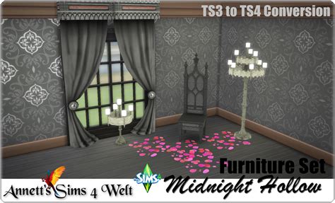 Annetts Sims 4 Welt Furniture Set Midnight Hollow Ts3 To Ts4