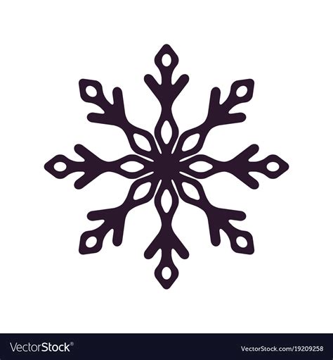 Dark Snowflake Silhouette Icon Royalty Free Vector Image