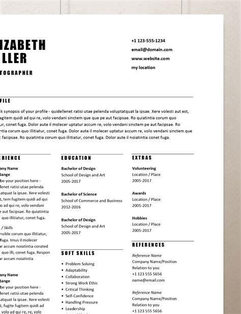 One line for each statement. Simple Resume Templates | Rumble Design Store