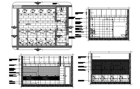 Sanitary Toilet Blocks Detail Plan And Section Autocad File Cadbull