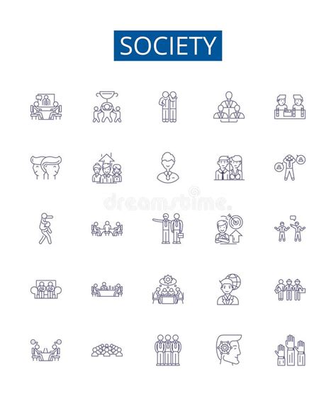 Society Line Icons Signs Set Design Collection Of Society Community