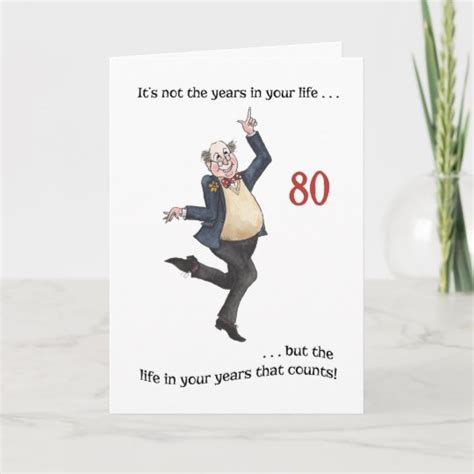 Fun Age Specific 80th Birthday Card For A Man Uk
