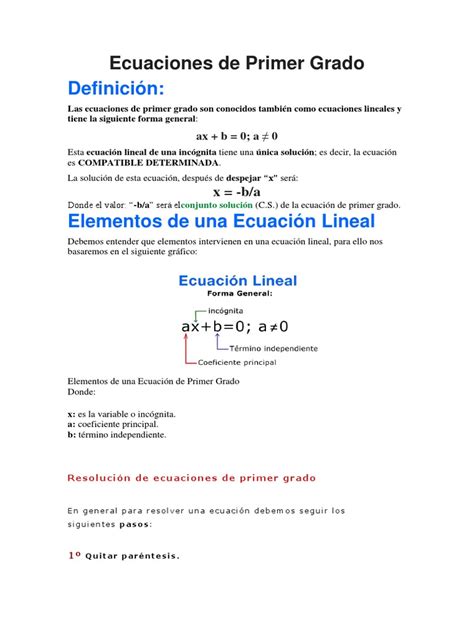 Teoria De Ecuaciones De Primer Gradodocx