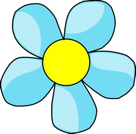 Maybe you would like to learn more about one of these? Turquoise Blue Flower With Yellow Center Clip Art at Clker ...