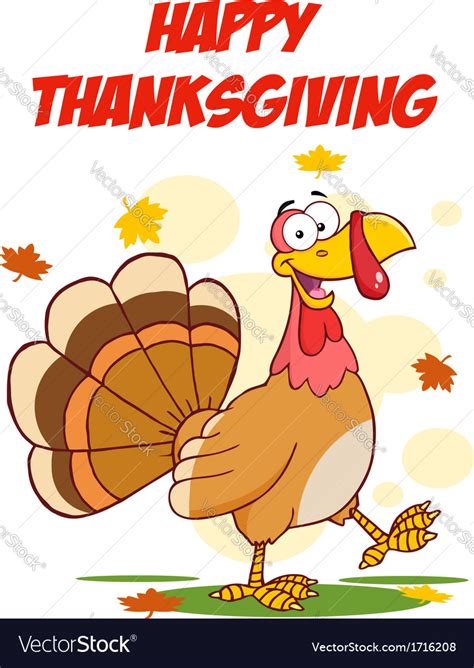 Thanksgiving Turkey Cartoon Royalty Free Vector Image