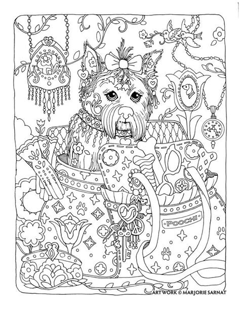 Creative Haven Dazzling Dogs Coloring Book By Marjorie Sarnat Poochi