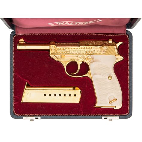 Walther Factory Engraved Gold P38 Pistol In Presentation Case Barnebys