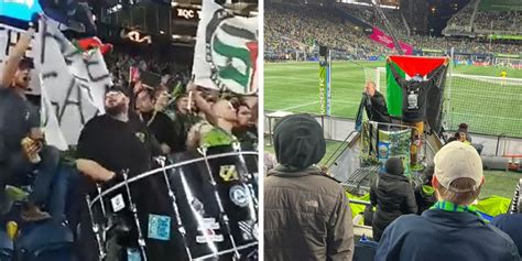 Exclusive Seattle Sounders Fans Wave Pro Palestinian Antifa Flags