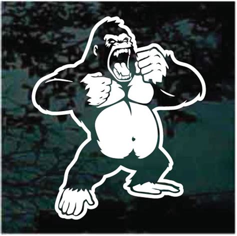 Angry Gorilla Standing Decals And Stickers Decal Junky