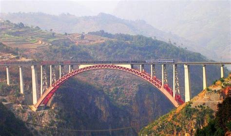 Puente Ferroviario Shuibai Del Río Beipan Beipanjiang Railway Bridge