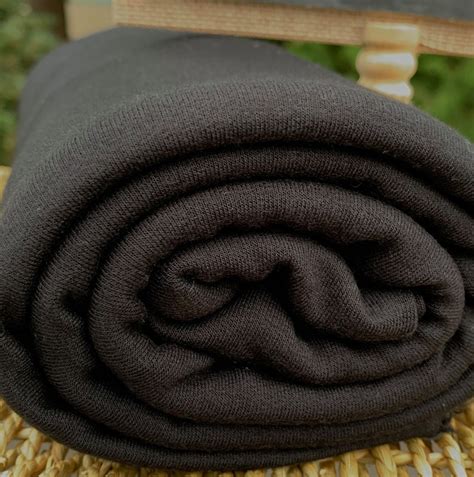 Bamboo Merino Wool Stretch French Terry Knit Fabric Black And Etsy