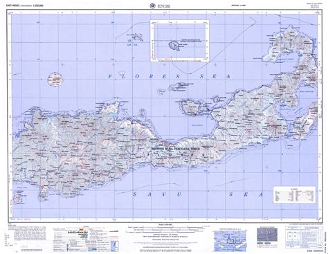 Takjub Indonesia Peta Topografi Ende Skala 250k