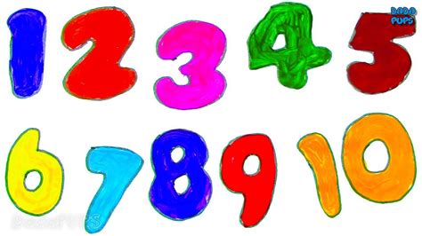 Colors For Kids With Sparkle Paintdrawing And Coloring Numbers 1 10