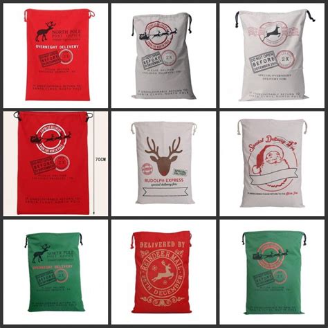 2016 New Popular Christmas Large Canvas Bags 11styles For Choose Santa