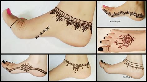Best Anklets Feet Mehndi Design Cute And Simple Feet Mehndi Design Latest 2019 Youtube