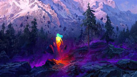 Fantasy Nature Mountain Scenery Digital Art 4k 61245 Wallpaper
