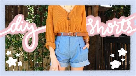 Diy High Waisted Shorts Without A Pattern Youtube