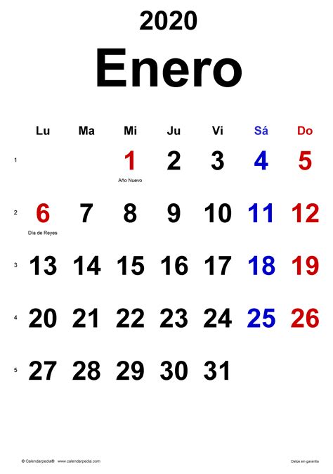 Calendario Enero 2020 2021 El Calendario Enero 2020 2021 Para Imprimir