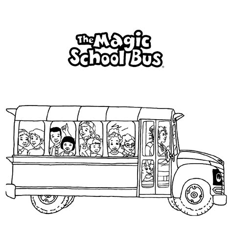 Ms Frizzles Class On The Magic School Bus Coloring Page Printable
