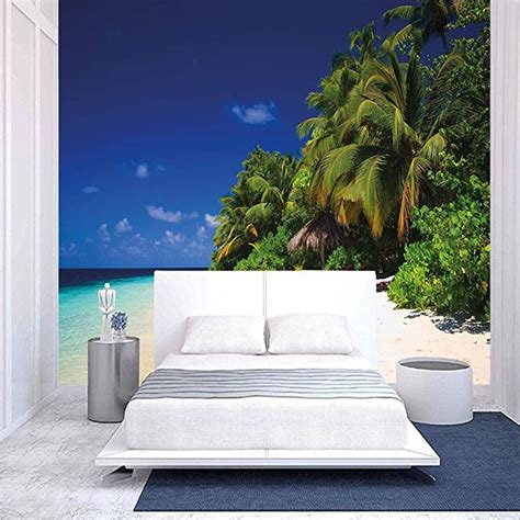 100x100 Inches Wall Muralsandy Beach Coast With Exotic