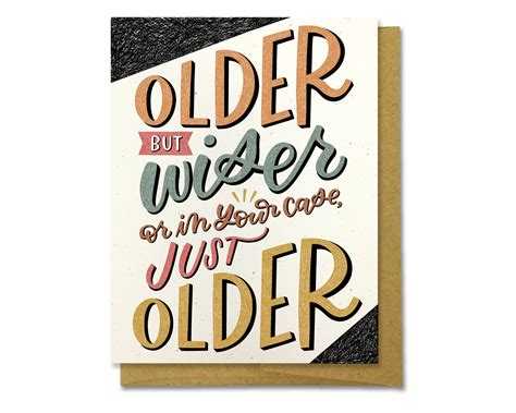 Funny Birthday Card Older But Wiser Witty Birthday Card Etsy Uk