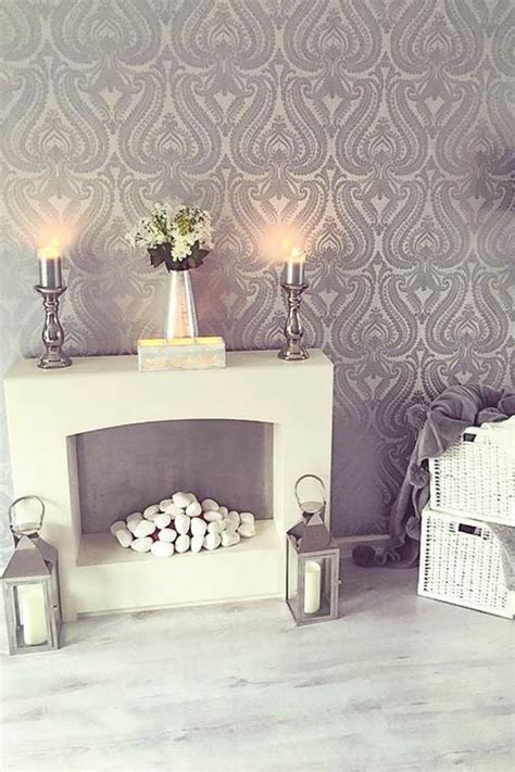 Shimmer Damask Wallpaper Soft Grey Silver Wallpaper Living Room