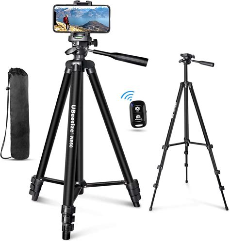 Ubeesize 60 Phone Tripod With Carry Bag And Cell Phone Mount Holder For