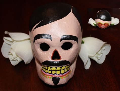Paper Mache Dia De Los Muertos Skull 8 Paper Mache Mask Dia De Los