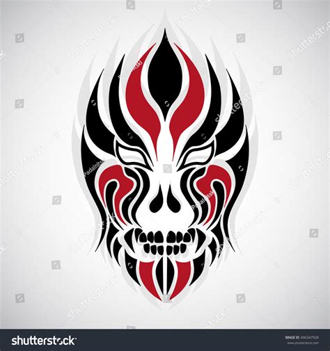 Tribal Mask Tattoo Stock Vector Royalty Free 496347928 Shutterstock