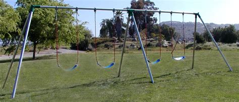 10 Tall Swing Set 2 Bay 4 Polymer Strap Swing Seats — Commercial