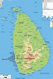 Physical Map of Sri Lanka - Ezilon Maps