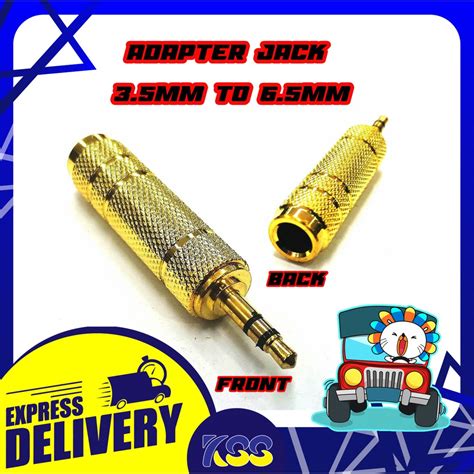 Converter Adapter Jack 3 5mm M To 6 5mm F Gold Premium หัวแปลงไมโครโฟนใหญ่เป็นแจ็คหูฟัง Shopee