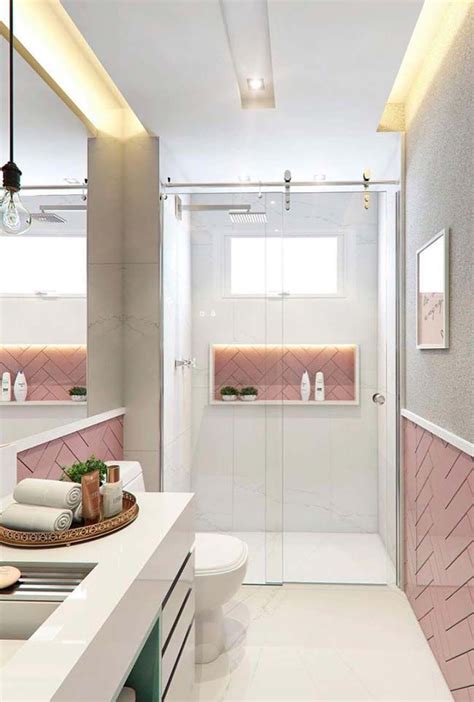 Banheiro Pequeno Decorado Branco E Rosa Bathroom Design Small Bathroom