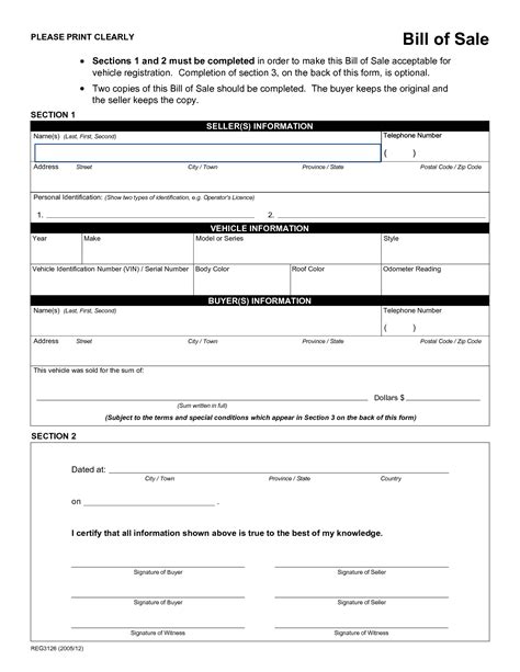 Printable Sample Rv Bill Of Sale Form Form Real Estate Forms Bill Of