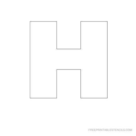 Printable Big Letter Stencil H Stencils Printables Free Stencils