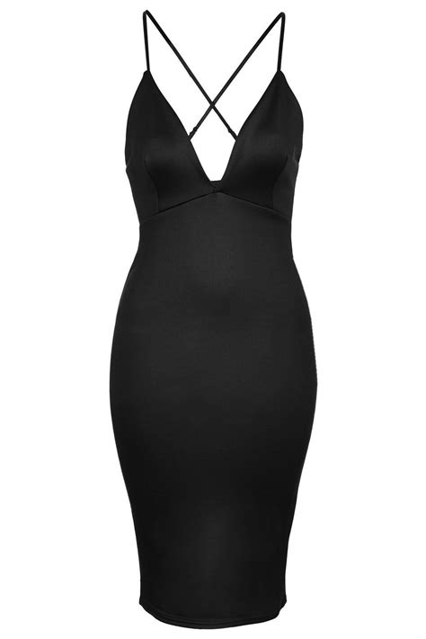 Cross Back Plunge Midi Dress By Rare Topshop Outfit Plunge Midi