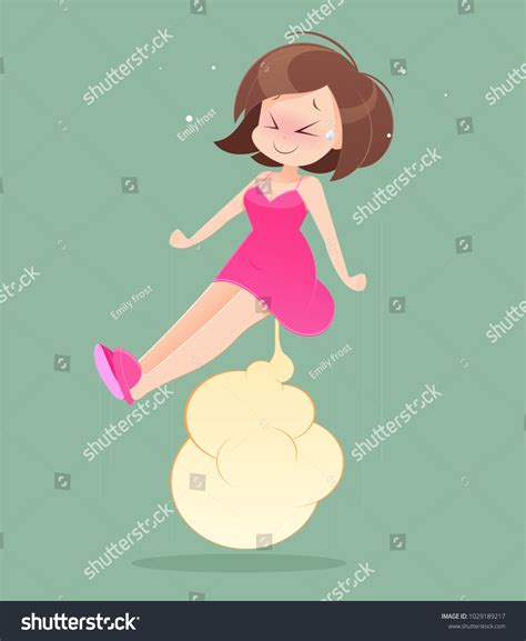 Cute Woman Pink Nightgown Farting Blank Stock Vector Royalty Free 1029189217 Shutterstock
