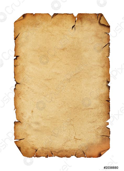 Old Antique Paper Parchment Scroll Over White Stock Photo 2038880