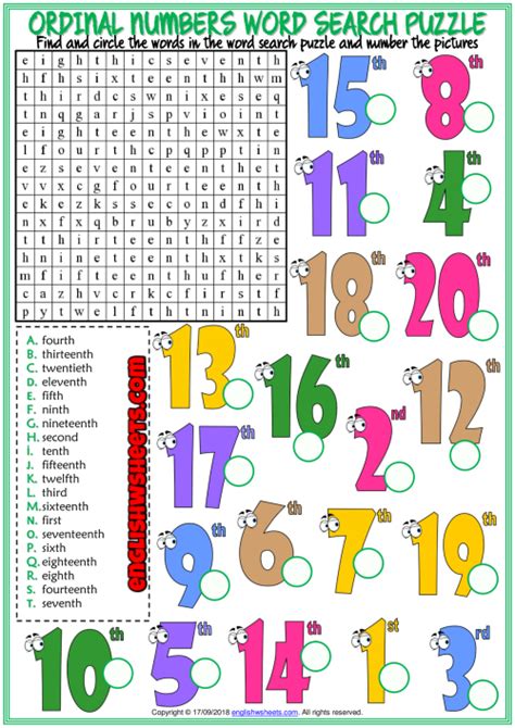 ordinal numbers esl printable word search puzzle worksheet e images the best porn website